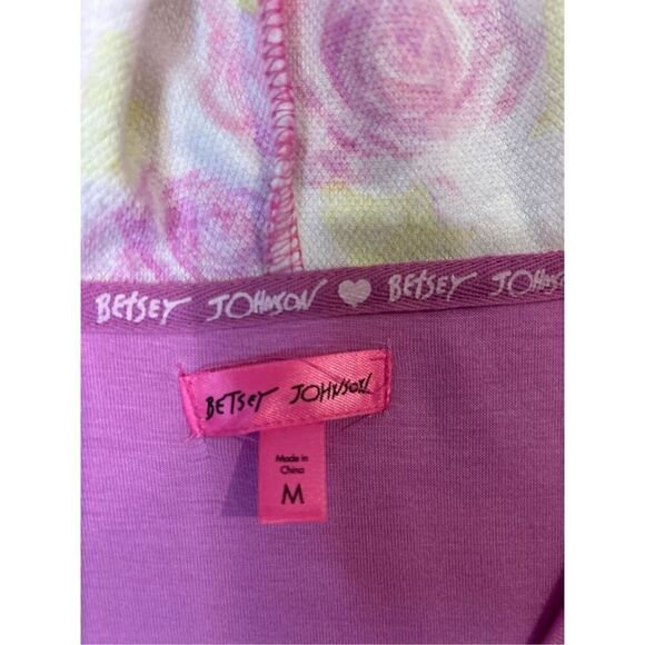 Betsey Johnson Floral Hooded Swim Cover Up Pink‎ Rose Blossom size M BIN R - Picture 8 of 10